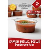 EMORFOHOME 100 Adet Sızdırmaz 30 ml Mini Saklama Kabı Sosluk Buzluk Kabı, Et Suyu, Kemik Suyu, Sos Kabı Mutfak
