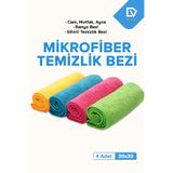 EMORFOHOME 4 Adet Mikrofiber Mutfak Temizlik Bezi Sihirli Temizlik Bezi, Temizleme Bezi, 30x30cm