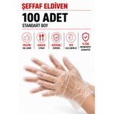 EMORFOHOME Şeffaf Eldiven 100 Adet Poşet Eldiven