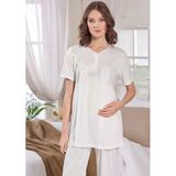 Emose 3948 Taşlı Çiçek Lohusa Pijama Takım