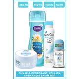 Emotion Alüminyumsuz Vegan Deodorant, Duş Jeli, Roll On, Krem Kadın Bakım Seti