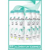 Emotion Aqua Kiss Kadın Alüminyumsuz Vegan Deodorant 6x150ml Hızlı Kurur, Leke Bırakmaz