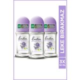 Emotion Detox Floral Kadın Alüminyumsuz Vegan Roll On 3x50 Ml Hızlı Kurur Leke Bırakmaz