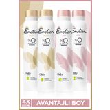 Emotion Gold Bliss & Joyous Kadın Alüminyumsuz Vegan Deodorant 4x200 Ml Hızlı Kurur, Leke Bırakmaz