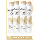 Emotion Gold Bliss Kadın Alüminyumsuz Vegan Deodorant 4x200 Ml Hızlı Kurur, Leke Bırakmaz