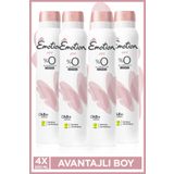 Emotion Joyous Kadın Alüminyumsuz Vegan Deodorant 4x200 Ml Hızlı Kurur, Leke Bırakmaz