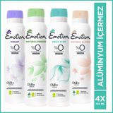 Emotion Kadın Alüminyumsuz Vegan Deodorant 4x150 Ml (Natural Bloom & Breeze, Aqua, Violet)