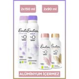 Emotion Kadın Alüminyumsuz Vegan Deodorant Seti – Violet,Detox Floral 2x150 Ml , Gold Bliss-Joyous 2x90 Ml