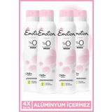 Emotion Love Kadın Alüminyumsuz Vegan Deodorant 4x150 Ml Hızlı Kurur, Leke Bırakmaz