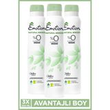 Emotion Natural Breeze Kadın Alüminyumsuz Vegan Deodorant 3x200 Ml Hızlı Kurur, Leke Bırakmaz