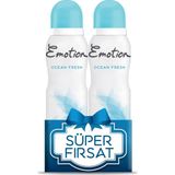 Emotion Ocean Fresh Kadın Deodorant 2x150 ml Ferah Koku ile Gün Boyu Koruma