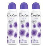 Emotion Violet 150 ML x 3 Kadın Deodorant