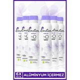 Emotion Violet Kadın Alüminyumsuz Vegan Deodorant 6x150ml Hızlı Kurur,Leke Bırakmaz