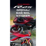 EMOTO REKLAM YAMAHA YZF R25 2019 Kırmızı Gri Sağ & Sol Sinyal Üstü Grenaj Etiketi Sticker