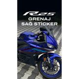 EMOTO REKLAM YAMAHA YZF R25 2024 Mavi Sağ Grenaj Etiketi Sticker