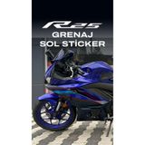 EMOTO REKLAM YAMAHA YZF R25 2024 Mavi Sol Grenaj Etiketi Sticker