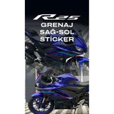 EMOTO REKLAM YAMAHA YZF R25 2024 Mavi Sol ve Sağ Grenaj Etiketi Sticker