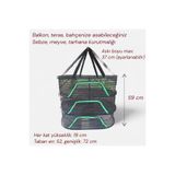EMPA A V M 3 katlı Balkon, teras, bahçenize asabileceğiniz, fermuarlı meyve, sebze, tarhana kurutmalığı