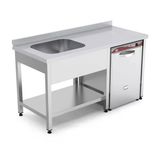 Empero EMP.E.71485-1EMT-L 1400x700x850 Sol Tek Evyeli Alt Raflı Tezgah