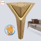 Empoli 16 cm Açık Ceviz Gold Lüks Mobilya Oturma Grubu Kanepe Sehpa Ünite Koltuk Ayağı Baza Ayakları - Ceviz - Altın