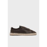 Emporio Armani % 100 Deri Espadril Erkek Ayakkabı EM005857 AF25536 U6326 - Kahverengi