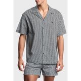 Emporio Armani% 100 Pamuk Desenli Relaxed Fit Kısa Kollu Gömlek Erkek GÖMLEK EM000593 AF20439 F0026