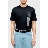 Emporio Armani % 100 Pamuk Regular Fit Bisiklet Yaka Baskılı T Shirt Erkek T Shirt EM004994 AF24470 UB118 - Lacivert