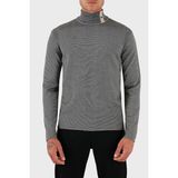 Emporio Armani % 100 Yün Regular Fit Balıkçı Yaka Çizgili Kazak Erkek Kazak EM002025 AF14195 FB067 - Lacivert - Beyaz - XL