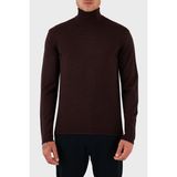 Emporio Armani % 100 Yün Regular Fit Balıkçı Yaka Logolu Kazak Erkek Kazak EM002025 AF14195 F5009 - Bordo - XL
