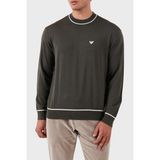 Emporio Armani % 100 Yün Regular Fit Bisiklet Yaka Kazak Erkek Kazak 6D1MXH 1mjlz F626 - Haki