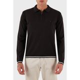 Emporio Armani % 100 Yün Regular Fit Yarım Fermuarlı Polo Yaka Kazak Erkek Kazak EM001512 AF14158 U6280 - Koyu Kahve - S