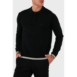Emporio Armani % 100 Yün Regular Fit Yarım Fermuarlı Polo Yaka Kazak Erkek Kazak EM001512 AF14158 UC001 - Siyah - XL