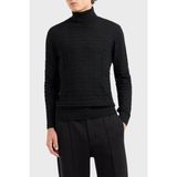 Emporio Armani % 100 Yünlü Balıkçı Yaka Kazak Erkek Kazak 6D1MXJ 1mjmz 0999 - 2XL - Siyah
