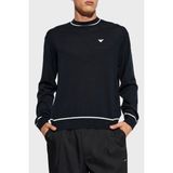 Emporio Armani % 100 Yünlü Bisiklet Yaka Kazak Erkek Kazak 6D1MXH 1mjlz F930 - Koyu Lacivert