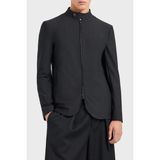Emporio Armani 3D Efektli Regular Fit Çift Fermuarlı Düğmeli Dik Yaka Erkek Ceket EM000143 TE11109 UC001 - Siyah - 48