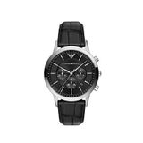 Emporio Armani Ar11820 Deri Erkek Kol Saati - Siyah