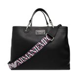 Emporio Armani Ayarlanabilir omuz askılı siyah el çantası, çıkarılabilir All Over logosu, ön tarafta logolu isim etiketi, çıkarılabilir iç cep, bors-kilit, Siyah, Ölçü Birimi