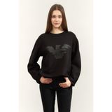 Emporio Armani Bisiklet Yaka Sweatshirt, S, 3R2M6G2JXQZ, Siyah, kadın