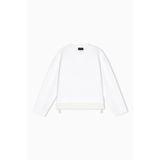Emporio Armani Bisiklet Yaka Sweatshirt, S, EW003181AF10002, Beyaz, kadın