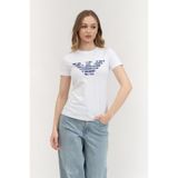 Emporio Armani Bisiklet Yaka T-Shirt, XS, EW000896AF12571, Beyaz, Kadın
