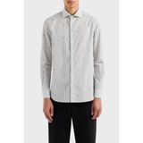 Emporio Armani Çizgili Pamuklu Regular Fit Erkek Gömlek 3D1C86 1K3LZ F1H2 - 2XL - Açık Mavi