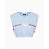 Emporio Armani Crop Top kadın tişörtü, Açık mavi, M