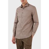 Emporio Armani Desenli % 100 Pamuk Regular Fit Uzun Kol Gömlek Erkek Gömlek 3R1C86 1K0DZ F1C3 - Vizon