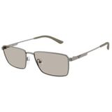 Emporio Armani Ea2169 Dikdörtgen Güneş Gözlüğü, Mat Gri/Açık Kahverengi, 57 mm