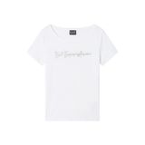 Emporio Armani EA7 Kadın Tişört Streç Jarse Logolu Signature Logo Serisi, 7W000978, Beyaz, S