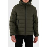 Emporio Armani EM003043 AF15384 U8120 - Haki Kapitoneli 4g Logolu Regular Fit Kapüşonlu Erkek Mont