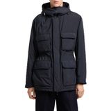 Emporio Armani EM003184 AF18503 UB118 - Lacivert Logolu Regular Kapüşonlu Şişme Erkek Mont