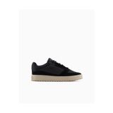 Emporio Armani Erkek %100 Sığır Derisi Logo Baskılı Süet Detaylı Siyah Sneaker -Q781 X4X636 XR329