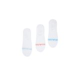 EMPORIO ARMANI Erkek 3'lü paket görünmez çorap, beyaz/beyaz/beyaz, S-M