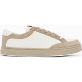 Emporio Armani Erkek Bağcıklı Marka Logolu Spor Stil Bej-Ekru Sneaker EM004784 AF23198-M1257 - Bej - Ekru